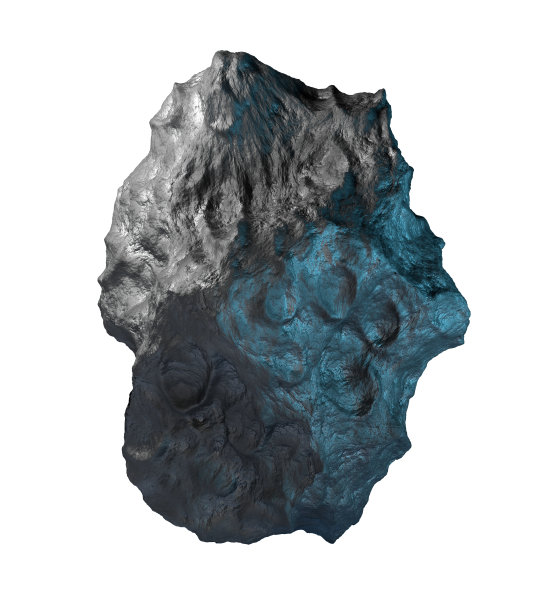 一颗小行星孤立在白色背景上的垂直视图图片下载