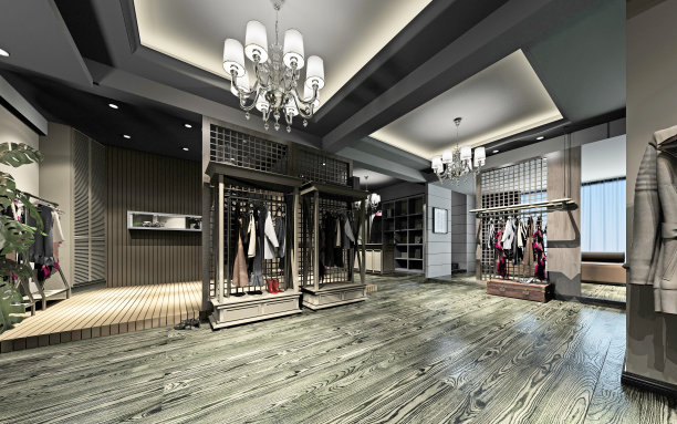 时装店的3D渲染图片下载