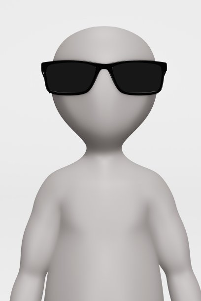 3D渲染卡通人物与眼镜图片下载