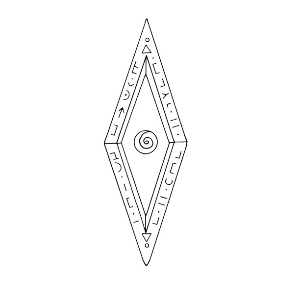 菱形、钻石、水晶、自然元素的标志。种族元素，幻想，古代，护身符，秘密符号。涂鸦手绘轮廓图片下载