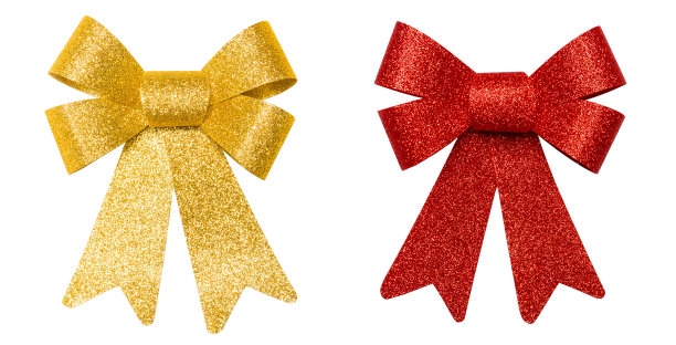 白色背景上的装饰性蝴蝶结图片下载