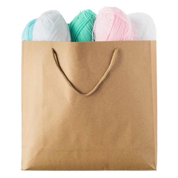 椭圆型腈纶羊毛纱线，牛皮纸包装图片下载