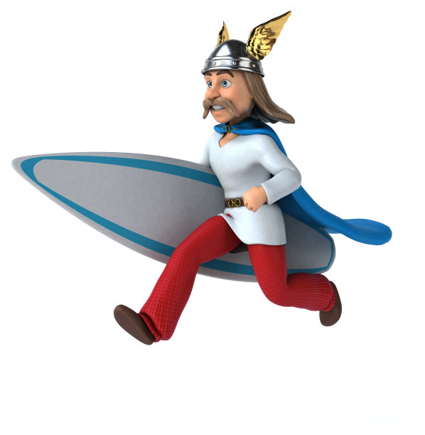 有趣的3D高卢冲浪图片下载