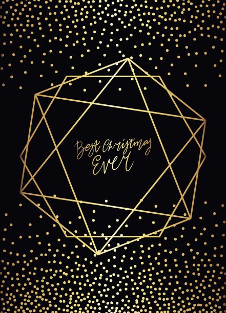 圣诞节几何字体贺卡矢量素材图片下载