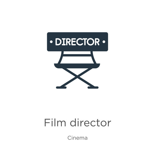 电影导演图标矢量。时尚的平面电影导演图标从电影收集孤立的白色背景。矢量插图可以用于网页和移动平面设计，标志，eps10图片下载