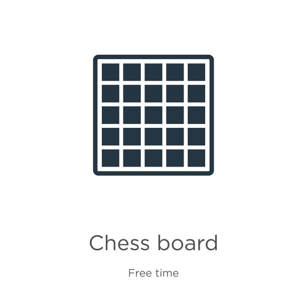 国际象棋棋盘图标矢量图，时尚扁平风格，爱好收藏，可用于网页和移动图形设计、logo，EPS10图片下载