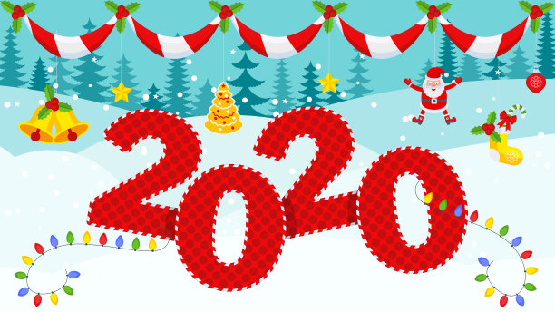 明亮的圣诞卡与人物为节日装饰。图片下载