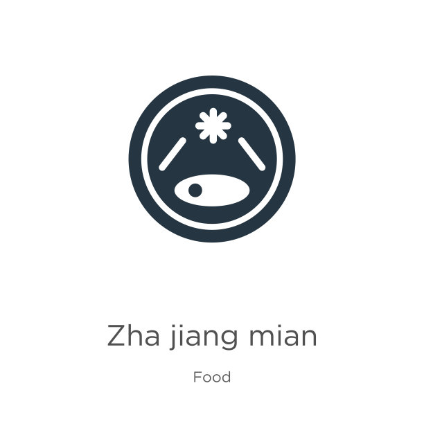 炸酱面图标矢量图。来自美食系列的流行扁平炸酱面图标，在白色背景上隔离。矢量插图可用于网络和移动图形设计、符号，eps10图片下载