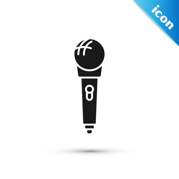 黑色麦克风图标隔离在白色背景。在空中无线电麦克风麦克风。演讲者的迹象。矢量图图片下载