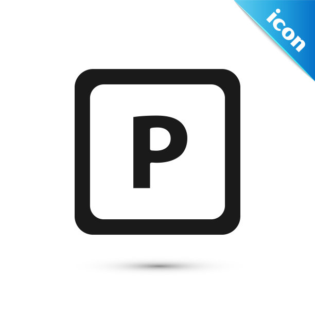黑色停车图标孤立在白色背景。街头路标。矢量图图片下载