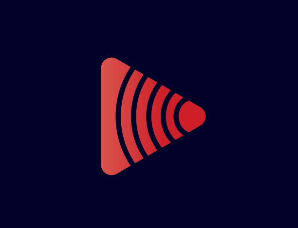 三角形播放按钮图标设计平面插图矢量图形图片下载