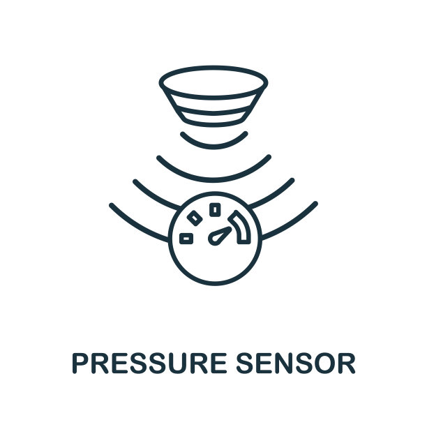 压力传感器轮廓图标。细线风格从传感器图标收集。像素完美的简单元素压力传感器图标，用于网页设计，应用程序，软件，打印使用图片下载