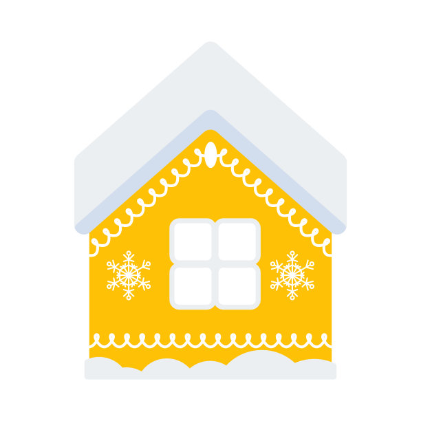 甜蜜的姜饼屋。平面向量插图。图片下载