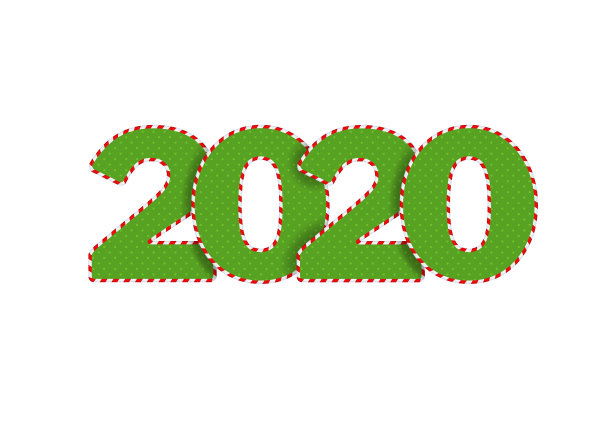 2020年新年快乐标志文字设计。图片下载