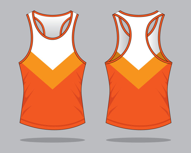 坦克顶部设计向量与白色/橙色的颜色图片下载