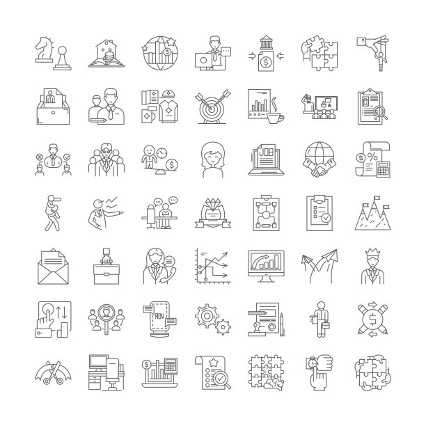 产品构思开发线性图标、符号、矢量线插图等图片下载