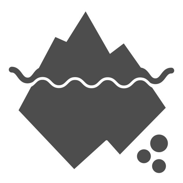 冰山在水固体图标。Berg矢量插图孤立在白色上。南极景观字形风格的设计，为网页和应用程序设计。Eps 10。图片下载