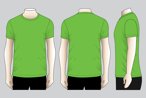 绿色t恤矢量模板图片下载