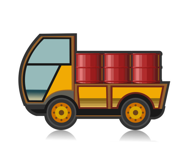 小车卡车。向量。平的。货服务。卡通。调度机器装运。汽车货运。交付货物。运输货物的小卡车。红色的桶。物流提单。卡车的重量图片下载