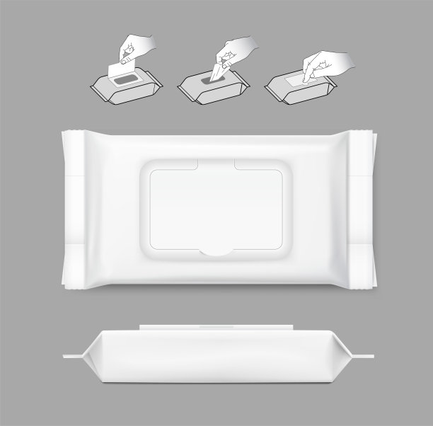 湿抹布流包隔离在灰色背景。图片下载