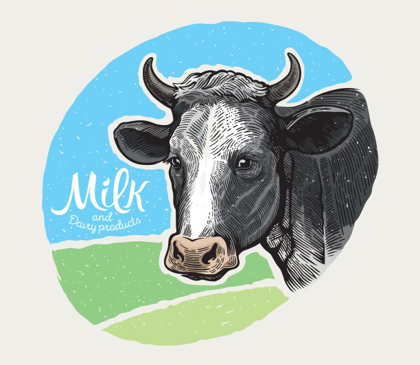 牛的头在图形风格图片下载