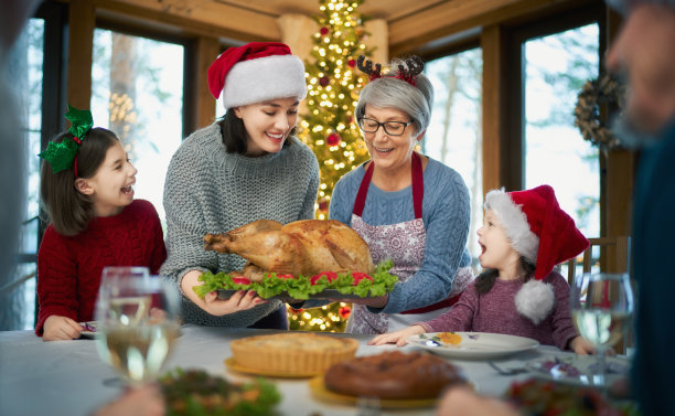 家庭庆祝圣诞节图片下载