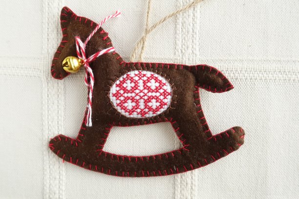 圣诞背景：手工毛毡装饰图片下载