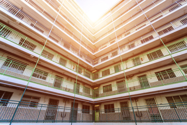 香港旧地产的正面视图图片下载