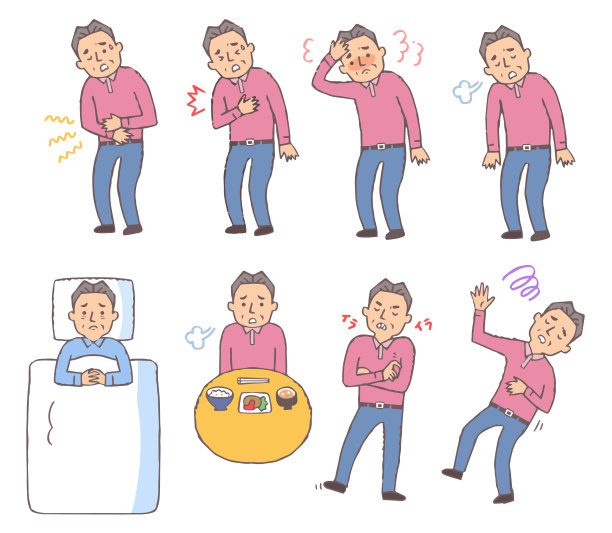 中年男子不健康的面部表情变化集图片下载