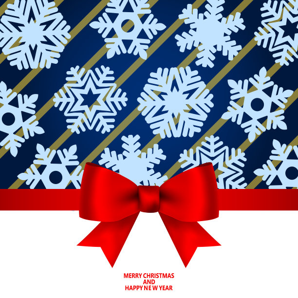 圣诞请帖和带蝴蝶结的菜单。图片下载