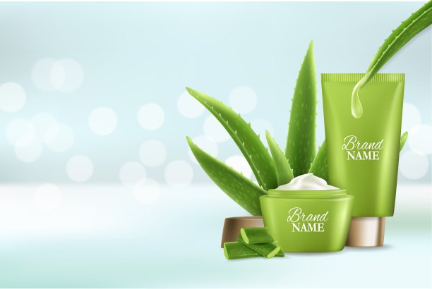 芦荟护肤化妆品载体广告海报模板图片下载