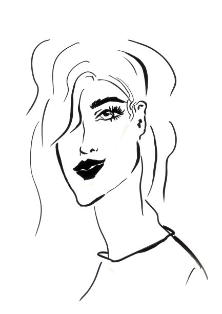 手绘脸时尚插画图片下载