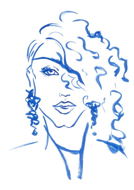 手绘脸时尚插画图片下载