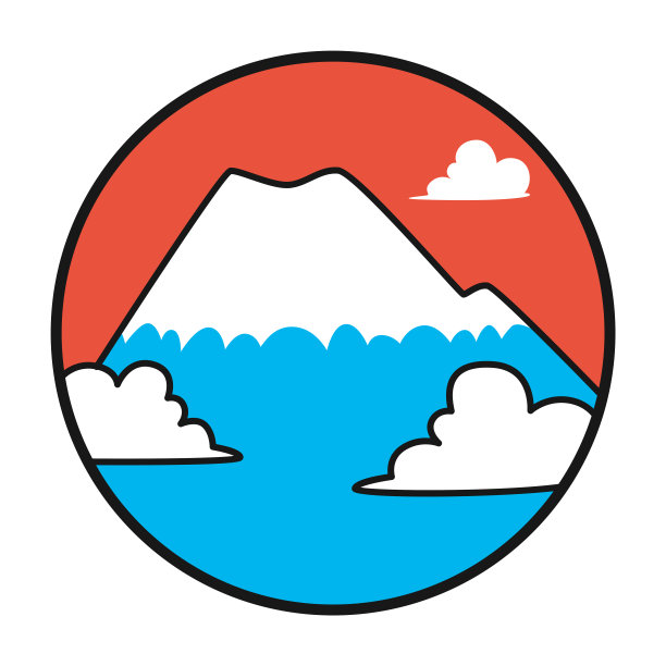 一座山插图。象征日本的山象。图片下载