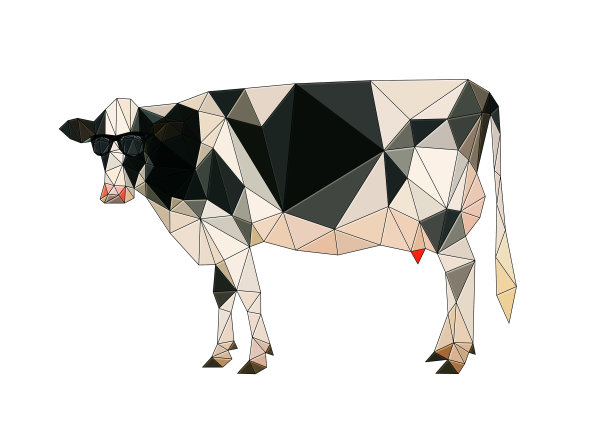 戴墨镜的抽象奶牛图片下载