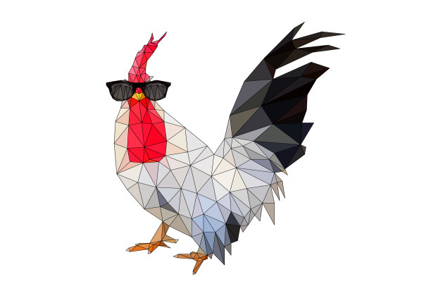 戴墨镜的抽象鸡图片下载