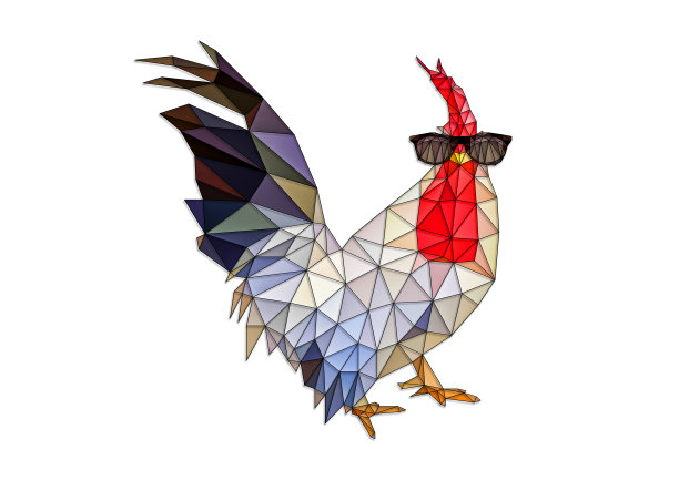 戴墨镜的抽象鸡图片下载