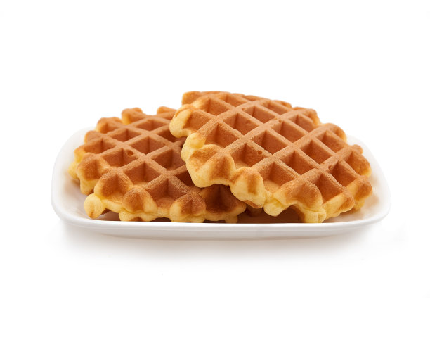 华夫饼孤立的白色背景。图片下载