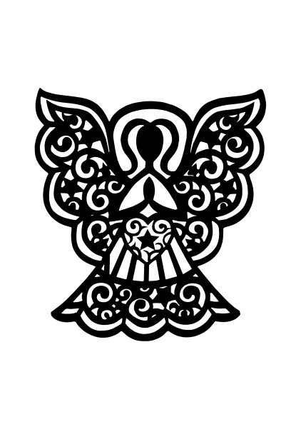 天使的剪影孤立在白色图片下载