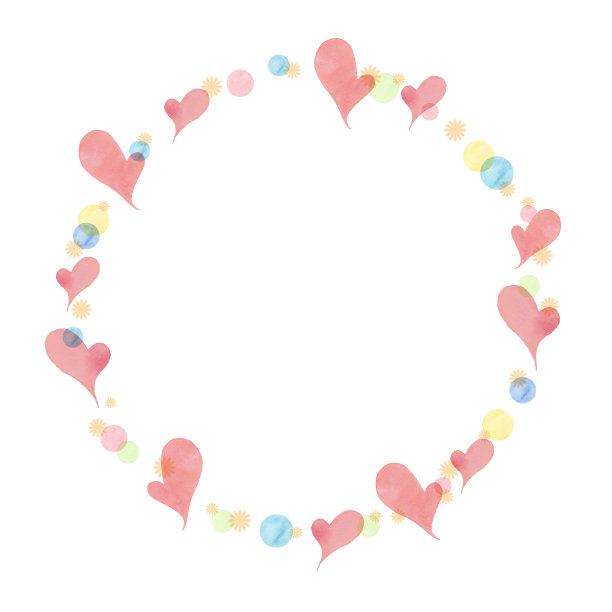 心形和圆点框架图片下载