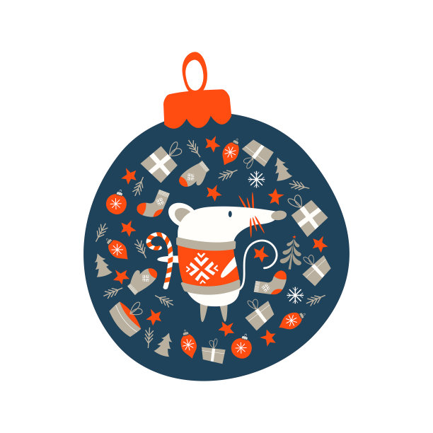 圣诞装饰圣诞舞会。矢量插图。图片下载