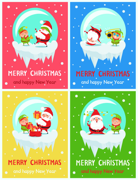 圣诞快乐新年快乐海报圣诞精灵图片下载