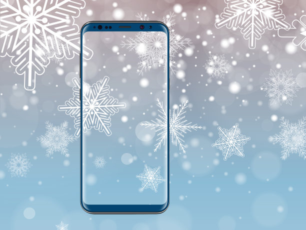 圣诞背景下的智能手机图片下载