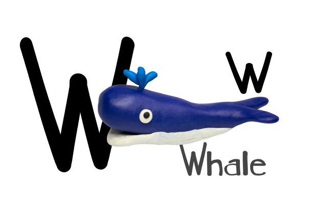 卡通人物，鲸鱼孤立在白色背景上。比如3D渲染，插图。图片下载