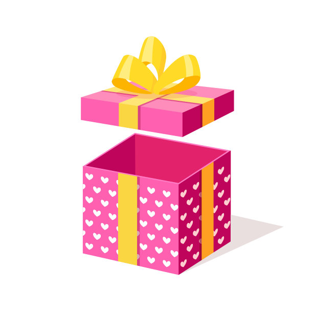 打开礼盒与蝴蝶结，丝带孤立在白色背景。三维等距红包，五彩纸屑惊喜。销售、购物。节日、圣诞节、生日概念。矢量动画设计图片下载