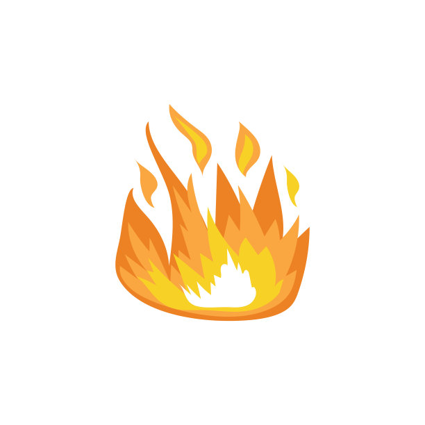 标志和图标燃烧的火焰的营火和篝火。图片下载