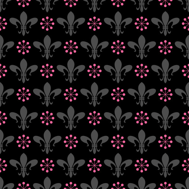 的背景图片。颜色:银色，粉色，黑色。复古风格的无缝图案。向量图片下载