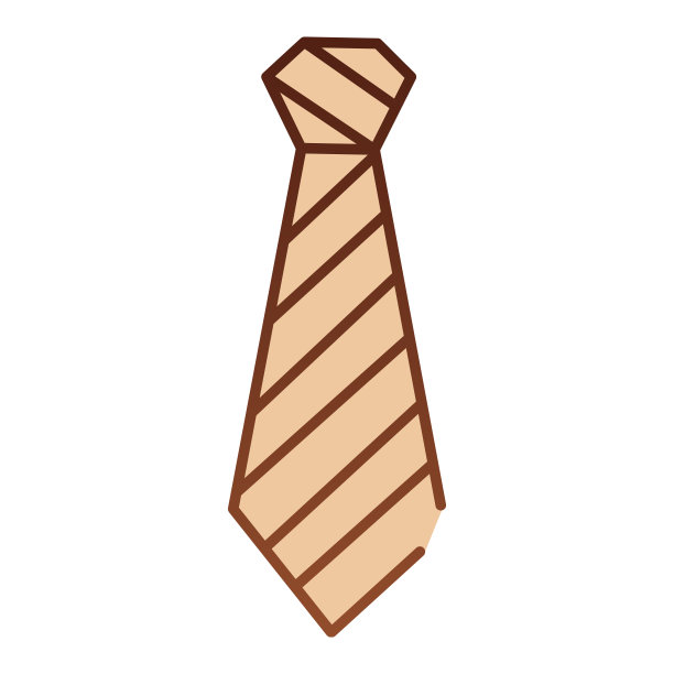 领带平图标。领巾棕色图标在流行的平风格。条纹领带渐变风格设计，专为网页和应用程序。Eps 10。图片下载