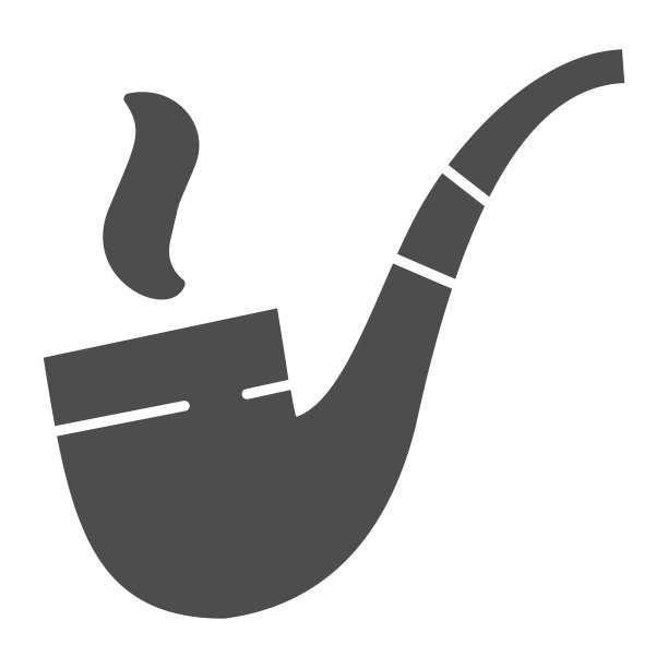 烟筒固体图标。烟草管载体插图孤立在白色上。旧管雪茄字形设计风格，设计为web和应用程序。Eps 10。图片下载