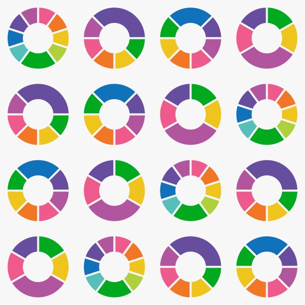饼图图标矢量背景。图片下载